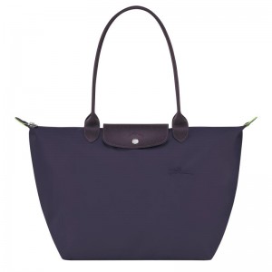 Bilberry Purple Longchamp Le Pliage Green L Women's Tote Bag | SEYG-64319