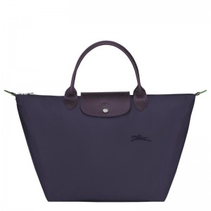 Bilberry Purple Longchamp Le Pliage Green M Women's Handbags | MYLZ-49065