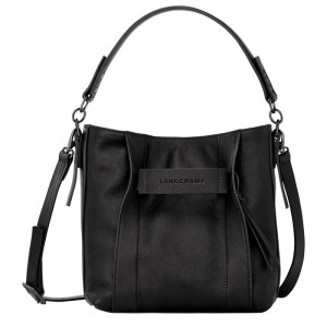 Black Longchamp 3D S Women's Crossbody Bags | OXQY-96104