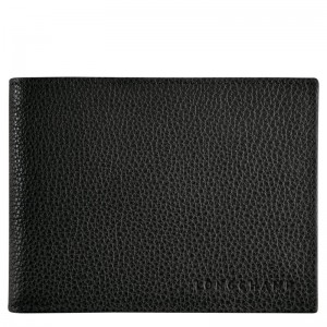 Black Longchamp Le Foulonné Men's Wallets | FTHR-94835