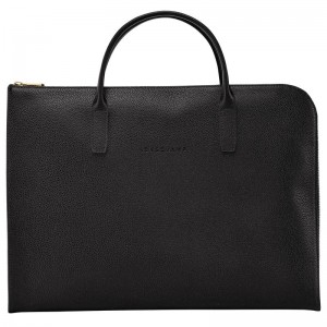 Black Longchamp Le Foulonné S Men's Briefcase | MXIN-02469