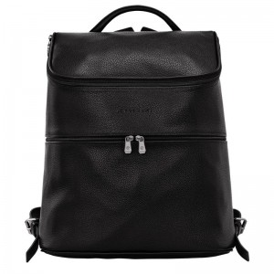 Black Longchamp Le Foulonné Women's Backpacks | BJWQ-48061