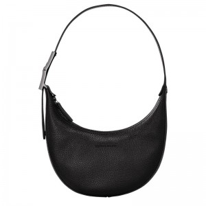 Black Longchamp Roseau Essential S Women's Hobo Bags | RUHJ-63417