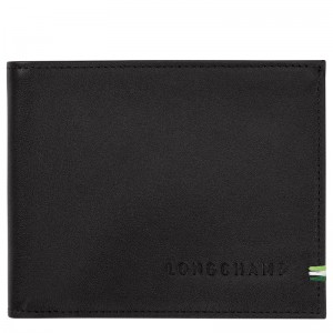 Black Longchamp sur Seine Men's Wallets | FPUE-53264