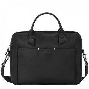 Black Longchamp sur Seine S Men's Briefcase | QDSY-46015