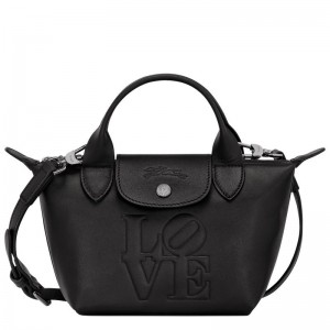 Black Longchamp x Robert Indiana XS Men's Handbags | UDEQ-86103