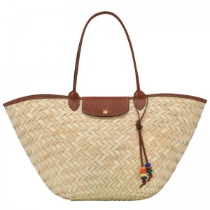 Brown Longchamp Le Panier Pliage XL Women's Basket Bag | VPWM-85974