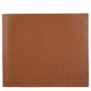 Caramel Brown Longchamp Le Foulonné Men's Wallets | NUXQ-06275