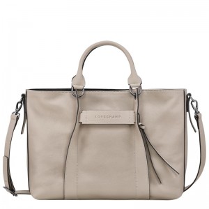 Clay Grey Longchamp 3D L Women's Handbags | NYHG-43520