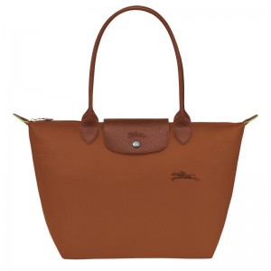 Cognac Brown Longchamp Le Pliage Green M Women's Tote Bag | KWGT-56481