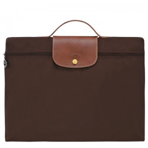 Ebony Brown Longchamp Le Pliage Original S Men's Briefcase | NBLX-61275