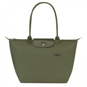 Forest Green Longchamp Le Pliage Green L Women's Tote Bag | VQUY-39726