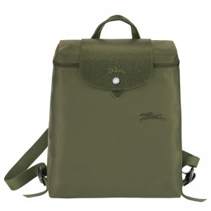 Forest Green Longchamp Le Pliage Green M Women's Backpacks | UWQB-20689