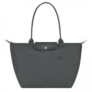 Graphite Grey Longchamp Le Pliage Green L Women's Tote Bag | YKRQ-02846