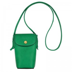 Green Longchamp Épure with leather lace Women's Phone Case | EOSV-68149