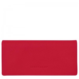 Love Red Longchamp Le Foulonné Continental Women's Wallets | VBTA-56840