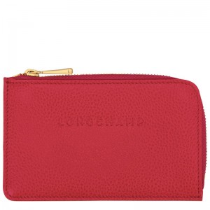 Love Red Longchamp Le Foulonné Men's Cardholders | KHEC-31485