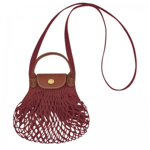 Mahogany Brown Longchamp Le Pliage Filet XS Women's Mesh Bag | IRMS-08256