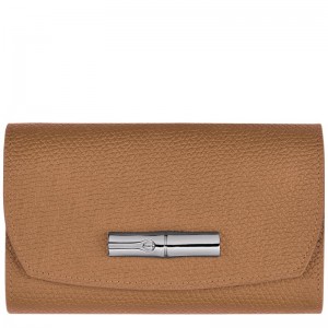 Natural Brown Longchamp Roseau Women's Wallets | BKCZ-43750