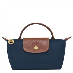 Navy Longchamp Le Pliage Original with handle Women's Pouches | RLOB-16850