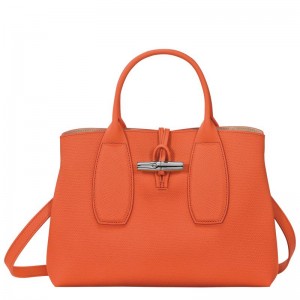 Orange Longchamp Roseau M Women's Handbags | GOIL-72305