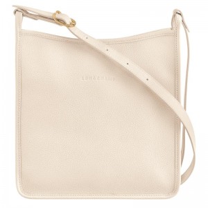 Paper White Longchamp Le Foulonné M Women's Crossbody Bags | UYIO-21085