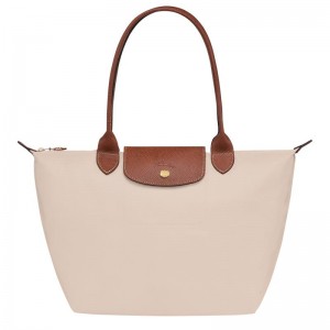 Paper White Longchamp Le Pliage Original M Women's Tote Bag | BOFK-49675