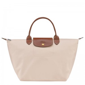 Paper White Longchamp Le Pliage Original M Women's Handbags | IQGK-61289