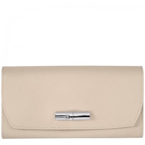 Paper White Longchamp Roseau Continental Women's Wallets | CXYR-59183