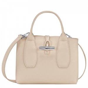 Paper White Longchamp Roseau S Women's Handbags | IAYB-27385