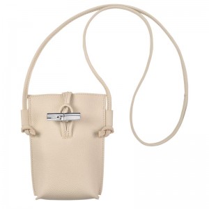 Paper White Longchamp Roseau with lace Women's Phone Case | XZVQ-13796