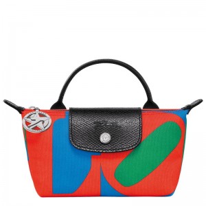 Red/Navy Longchamp x Robert Indiana Men's Pouches | GENV-70439