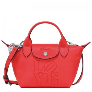 Red Longchamp x Robert Indiana XS Men's Handbags | GNBR-29306