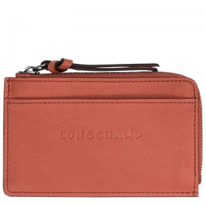 Sienna Red Longchamp 3D Men's Cardholders | IAMG-39640