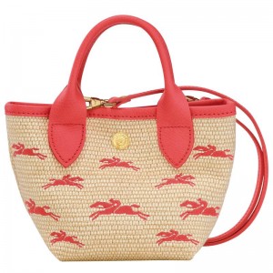 Strawberry Red Longchamp Le Panier Pliage XS Women's Basket Bag | TFXC-76594