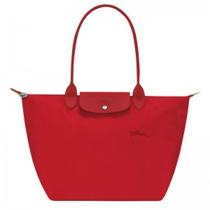 Tomato Red Longchamp Le Pliage Green L Women's Tote Bag | IDEM-83407