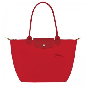 Tomato Red Longchamp Le Pliage Green M Women's Tote Bag | ULDN-20754