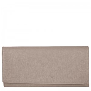 Turtledove Grey Longchamp Le Foulonné Continental Women's Wallets | HMEK-21345