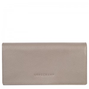 Turtledove Grey Longchamp Le Foulonné Continental Women's Wallets | KJEI-53497