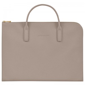 Turtledove Grey Longchamp Le Foulonné S Women's Briefcase | WJRA-29701