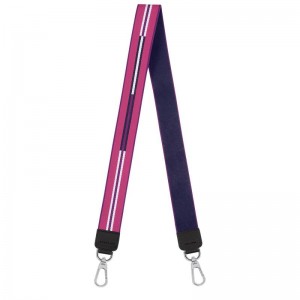 Violet Purple Longchamp Rayures Women's Shoulder Straps | GDFC-89724