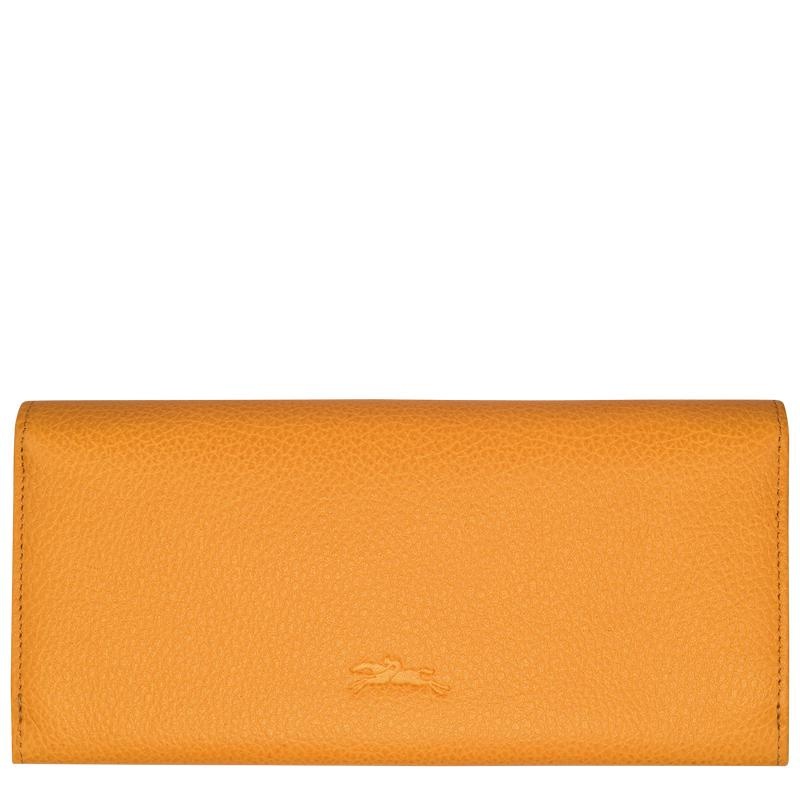 Apricot Orange Longchamp Le Foulonné Continental Women's Wallets | DLRO-03517