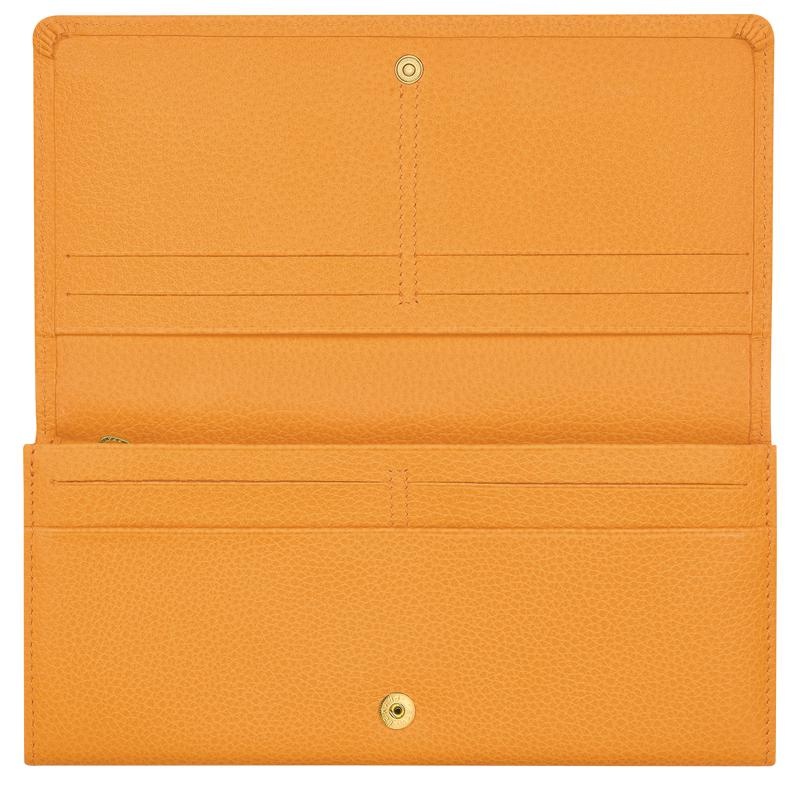 Apricot Orange Longchamp Le Foulonné Continental Women's Wallets | DLRO-03517