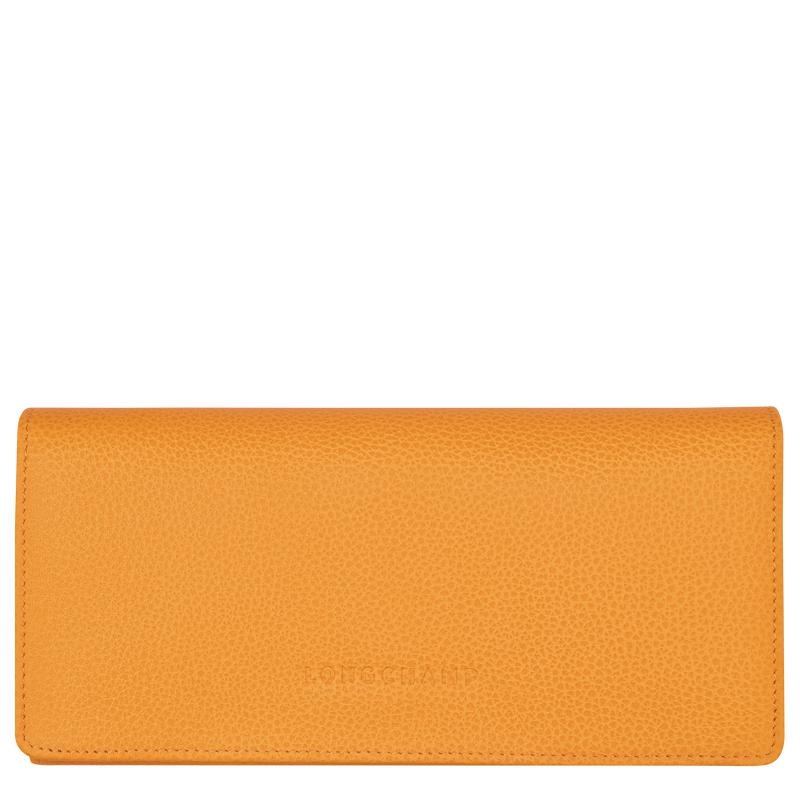 Apricot Orange Longchamp Le Foulonné Continental Women\'s Wallets | DLRO-03517