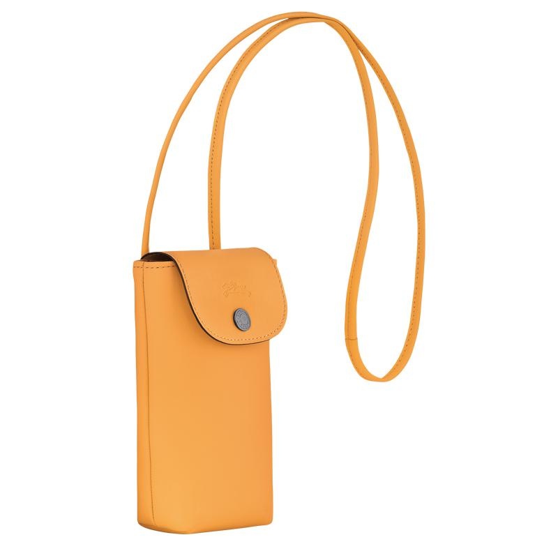 Apricot Orange Longchamp Le Pliage Xtra with leather lace Men's Phone Case | MSPB-92037