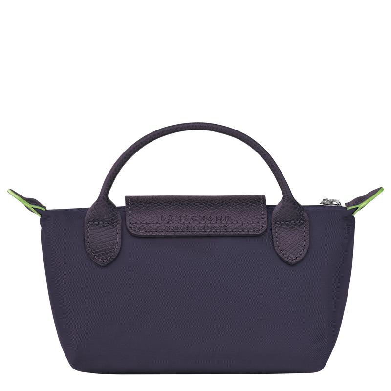 Bilberry Purple Longchamp Le Pliage Green with handle Women's Pouches | IVMJ-92048