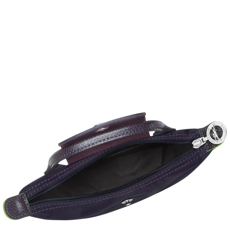 Bilberry Purple Longchamp Le Pliage Green with handle Women's Pouches | IVMJ-92048