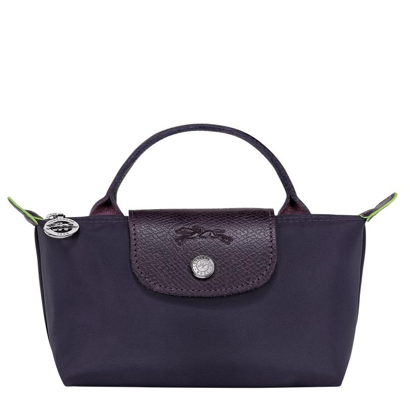 Bilberry Purple Longchamp Le Pliage Green with handle Women\'s Pouches | IVMJ-92048