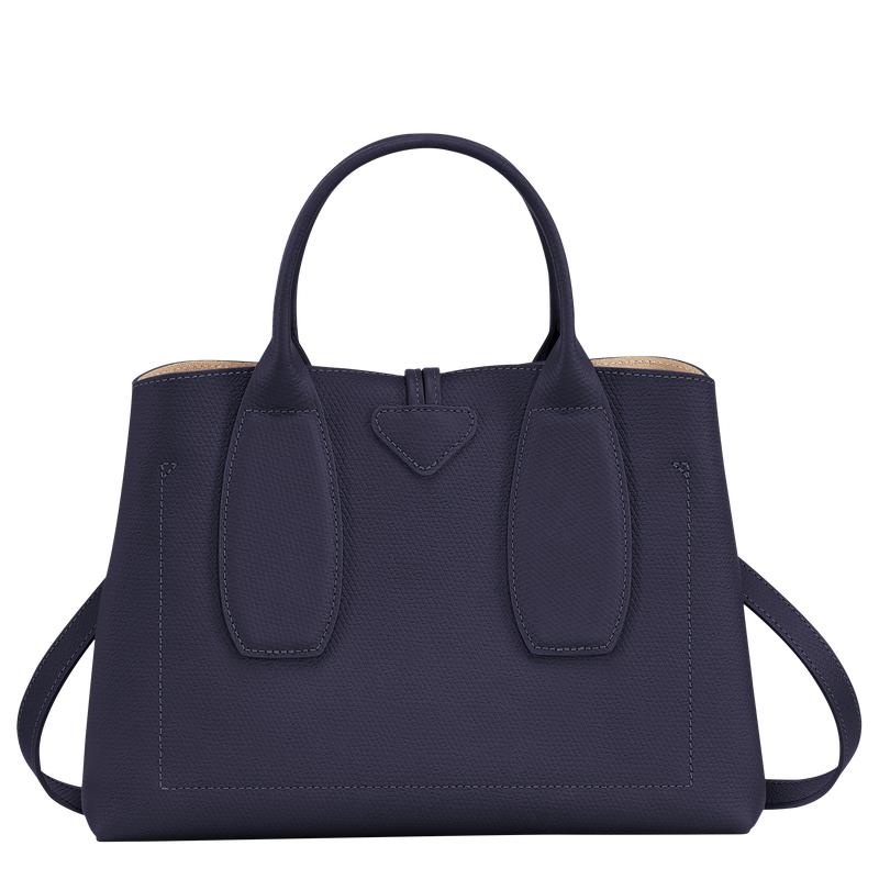 Bilberry Purple Longchamp Roseau M Women's Handbags | DCEF-36987