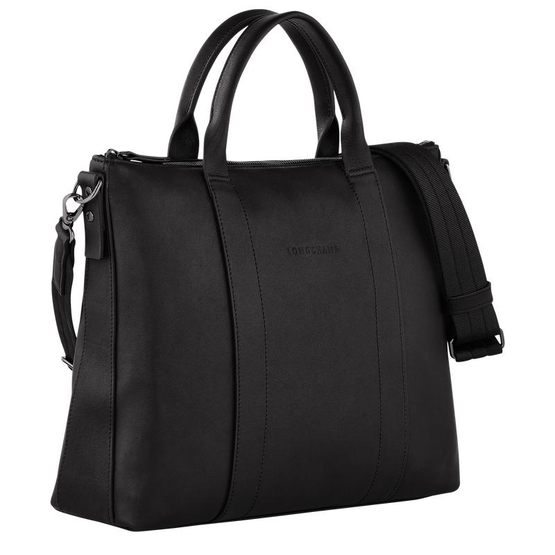 Black Longchamp 3D Men's Briefcase | GKMI-90164